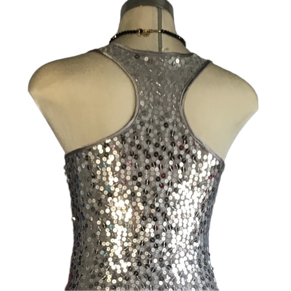 ATTITUDE  Elegant Luxury Grey and Silver Sequins Dress size 0 - Picture 13 of 16